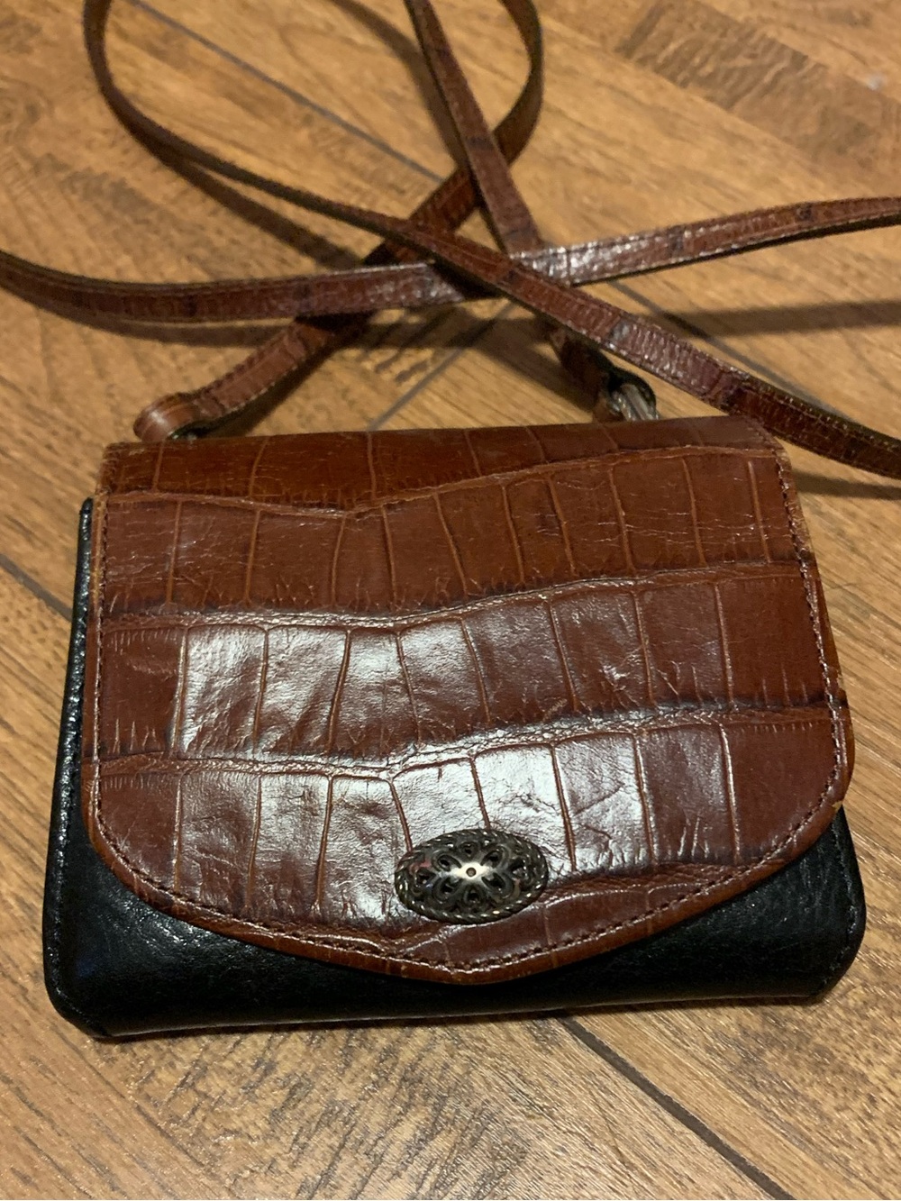 Vintage Brighton Crossbody Bag in Brown and Black